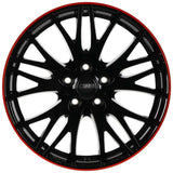CMS-388-02 8.0x18" -5x114.3 ET45 67.2 Black Red Gloss Jant (4 Adet)