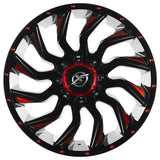 EMR-224-01 12.0x20" -6x139.7 ET-44 110 Glossy Black+Milling Red Jant (4 Adet)