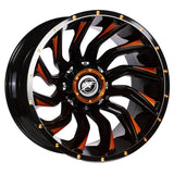 EMR-224-04 12.0x20" -6x139.7 ET-44 110 GlosyBlackMilling Orange Jant (4 Adet)